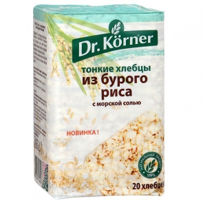 Хлебцы Dr. Körner из бурого риса с морской солью